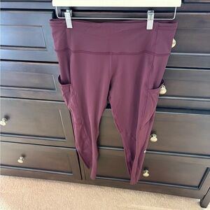 lululemon athletica fast and free 25” inseam tight cassis color